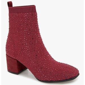 Kenneth Cole Reaction: Womens 8 Stretch Jewel Booties in Brick Red New